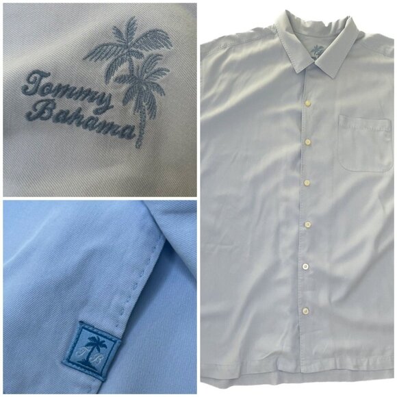 Tommy Bahama Shirt Adult XLX TGT Blue Button Up Silk Casual Mens - Picture 1 of 9